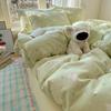 Juego de Cama de Hilo de Algodón de Doble Capa de Cuatro Piezas Cubre Edredón Engrosado Cama de Dormitorio Sábanas Juego de Tres Piezas Universal para Todas las Estaciones Nuevo Estilo 2024