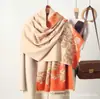 Bufanda jacquard de doble cara estilo japonés y coreano con pequeñas flores, imitación cachemir, versátil para otoño e invierno, chal cálido para mujer