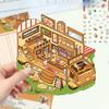 Nueva colección de pegatinas de paisajismo serie descompresión pegatinas de paisaje DIY3D cabina tridimensional corte libre pegatinas PET transparentes