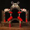 Corona de pelo de conejo Hanfu bola de pelo pinza para el pelo accesorios para el pelo antiguos pinza roja accesorios calabaza de azúcar borla de Año Nuevo horquilla pequeña en U