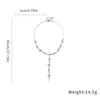 Collar con Colgante de Cruz con Borla Incrustada de Diamantes para Mujer, Cadena para Clavícula Estilo Dulce-Cool Transfronterizo Europeo y Americano, Accesorio de Cuello Versátil de Lujo Ligero de Nicho