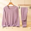 Ropa interior térmica de otoño/invierno para hombre y mujer, forrada de polar, engrosada, seda de cachemira, traje de pareja, terciopelo, calefacción, ropa interior, ropa y pantalones de otoño
