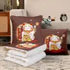 Almohada Manta de Animales Dos en Uno Mesita de Noche Sofá Cojín de Coche Siesta Plegable Cojín Cojín Respaldo Doble Propósito