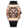 Reloj Popular Transfronterizo Megir Reloj de Barril para Hombre Cuadrado de Aleación Luminoso Silicona Reloj de Hombre 2218