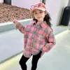 Nuevas Camisas de Manga Larga para Niñas de Primavera y Otoño, Elegantes Camisas y Chaquetas a Cuadros para Niños Mayores, Moda de Primavera para Niños