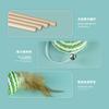 Caña de Juguete para Gatos con Palo Largo de Plumas Resistente, Gadget de Entretenimiento Propio para Aliviar el Aburrimiento, Palo de Madera Maciza que No Se Rompe, con Cascabel, Juguete de Ratón para Gatos