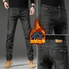 Jeans masculinos de alta qualidade de Hong Kong 2026 primavera e outono novo estilo calças retas largas elásticas vintage lavadas calças compridas para homens