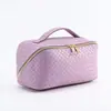 Amazon Bolsa de Maquillaje de Viaje con Textura Tejida de Gran Capacidad Bolsa de Almacenamiento Portátil Multifuncional Bolsa de Viaje Impermeable para Mujer