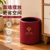 Cubo de basura cilíndrico texturizado con ruedas universales, móvil para uso doméstico en sala de estar, cocina, dormitorio, baño, cubo de basura de gran capacidad