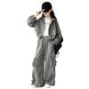 Conjunto de Dos Piezas de Ropa de Trabajo Impermeable, Elegante, Moderno, Holgado, con Capucha, Estilo Coreano 2025, con Bolsillos Grandes para Niñas y Niños Mayores