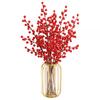 Fruta da fortuna fruta vermelha simulação eucalipto azevinho fruta Flor de Ano Novo decoração de casa enfeites flor de simulação de baga vermelha atacado
