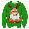 Ropa Casual para Hombre Tallas Grandes Otoño e Invierno Estampado Navideño 3D Suéter Holgado de Cuello Redondo Sudadera Estilo Nuevo Estación Internacional Transfronteriza