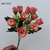 5 Tenedores 10 Cabezas Ramo de Rosas Artificiales Decoración de Arco Guía de Boda Flores Falsas Arreglo Floral para el Hogar Material de Flor de Seda Venta al por Mayor