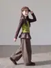 Conjunto de Top para Niñas 2026 Otoño Nuevo Estilo Conjunto de Dos Piezas en Contraste de Color en Capas para Niños Ropa de Manga Larga para Primavera y Otoño
