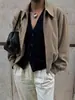Chaqueta de Ante para Mujer 2026 Invierno Transfronteriza Europea y Americana Retro Khaki Maillard Holgada Chaqueta Abrigo con Solapa