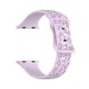Para Apple Watch Pulseira de Silicone Leopardo Pulseira de Silicone Colorida com Textura de Leopardo Pulseira de Oito Fivelas