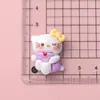 Desenho fofo miau KT feito à mão diy cola de creme capa de celular acessório de cabelo grampo de cabelo joia resina acessórios material