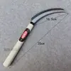 Jiuzuoji Sierra Larga Hoz Hoz para Deshierbar Acero Completo Mango de Madera Hoz Pequeña con Cuchilla de Corte Dentada Cuchillo para Recoger Hierba Herramienta Agrícola Hoz Pequeña