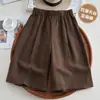 Calças de Linho Tencel Versáteis Estilosas de Verão Calças Casuais Cintura Alta Soltas Emagrecedoras Capris Roupa Externa Finas