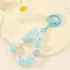 Llavero Creativo de Colores Frescos Candy Chapado con Cuentas Llavero de Moño Corazón Colgante Pequeño para Bolsa Suministro