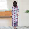 Vestido Roxo Estampado Geométrico Elegante Slim-Fit Cintura Marcada com Cinto Pg Dvf2025 Vestido Envelope