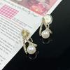 Aretes de Perla para Mujeres Sin Perforaciones, Diseño de Bobina de Mosquitos, Estilo Coreano, Pendientes de Alta Gama, Pendientes de Lujo Ligero, Estilo Retro de Hong Kong, Modernos y Versátiles