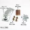 Conector de Herraje para Pata de Sofá, Cubierta Cuadrada de Borde Biselado, Placa de Hierro Torcida, Proceso de Estampado de Zinc Blanco