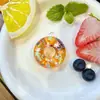 Nuevo Estilo Parpadeante Resplandor en la Oscuridad Donut Colgante Adorno Accesorios Paquete de Aceite de Arena Movediza Material Llavero Colgante Venta al por Mayor