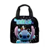 Bolsa de almuerzo con estampado de dibujos animados de Stitch transfronteriza para estudiantes de primaria y secundaria, lonchera térmica, bolso de mano, bolsa de comida para niños