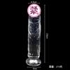 Pene sin huevo de silicona transparente de cristal de simulación grande, mediano y pequeño, masturbador femenino, consolador, diversión sexual