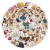 Adesivos de coleção de gato e cachorro de desenho animado, gato de estimação fofo e filhote misturados, adesivos decorativos impermeáveis para Caderno de Mão, Copo de Água