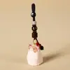 Llavero colgante de talla de madera hecha a mano para llaves de coche de gato, colgante para mochila escolar de mascota linda femenina, regalo para novias, venta al por mayor