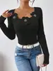 Novo top sexy francês de outono e inverno de 2025