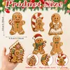 Nuevo Hombre de Jengibre Navideño Adorno de Madera Bastón de Caramelo Navideño Bolsa de Regalo Decoración de Casa de Jengibre de Escritorio
