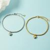 Pulseira Feminina Gipsofila Brilhante Macarrão Liso Amorosa Simples Versátil Estilo Coreano Coração de Pêssego Design Estudante Joia