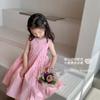 Vestido sin mangas rosa Aimo Beibei para niñas pequeñas y medianas con falda amplia, vestido de verano fresco sin mangas para niños
