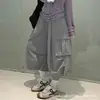Pantalones cargo de verano finos color caqui para mujer, para figuras petite, pantalones deportivos de secado rápido, pantalones holgados y casuales de longitud media