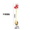Muñeco de Navidad transfronterizo cuchara para postre de acero inoxidable para mezclar café Cuchillo juego de regalo Día de Año Nuevo Dorado cuchara para fruta Cuchillo