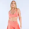 Nuevo sujetador deportivo sexy europeo y americano sin espalda, top de yoga absorbente de sudor y transpirable, top de running para fitness a prueba de impactos para mujer