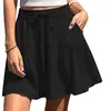2026 Verano Nuevo Ropa Femenina Transfronteriza Amazon Wish Comercio Exterior Europeo y Americano Color Sólido Holgado Casual Falda con Cordón