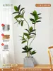 Higuera Bengalí Simulada Planta en Maceta de Piso para Sala de Estar Decoración junto al Sofá, Planta Artificial de Alta Gama, Planta Verde Grande