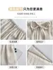 Pantalones anchos de algodón y lino a rayas estilo japonés para mujer, pantalones casuales de verano finos de cintura alta adelgazantes con una caída relajada y diseño hasta el suelo