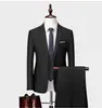 Traje Cruzado 2024 Nuevo de Doble Botón para Hombre Estilo Coreano Delgado Boda Novio Traje Casual Conjunto de Dos Piezas para Hombre