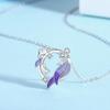 Collar de plata de ley S925 con diseño de mariposa y mariposas de amor, para mujer, ligero, lujoso, con cadena de clavícula Mori y colgante de mariposa.