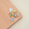 Agujero pequeño largo no se decolora aleación accesorios DIY mariposa esmalte quemado azul cloisonné mariposa flor de amor accesorios para collar