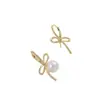 Ouro 14K Preenchido Cor Duradoura Linha Laço Meio Furo Suporte para Contas Gancho de Orelha DIY Artesanal Brinco de Pérola Adesivo Material para Joias de Orelha