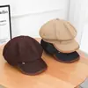 Boina octogonal literaria de estilo británico, gorra de niño de otoño para mujer, gorra de pintor retro con una elegante visera de pico de pato
