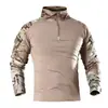 Nueva camiseta ajustada de camuflaje G2 para entrenamiento al aire libre, top de camuflaje de manga larga, traje de camuflaje tipo rana con cuello alto, camiseta de entrenamiento militar de secado rápido con media cremallera
