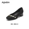 Sapatos Mary Jane Femininos Augushideng de Salto Grosso Baixo 2026 Verão Novo Retro Francês Aumenta-Altura Slip-On