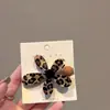 Pinza para el Cabello con Flequillo de Flores Estampado Leopardo Retro Pinza Lateral Pinza Lateral para el Cabello Pinza para la Frente de Mujer Accesorios para el Cabello de la Parte Posterior de la Cabeza Pinza de Pato